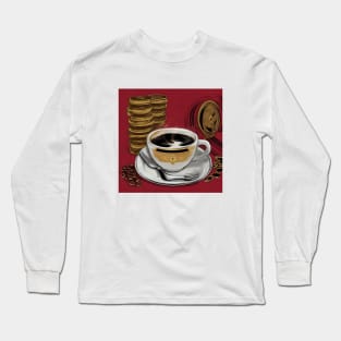 Coffee Cafe Vintage Retro Decaf French Press Long Sleeve T-Shirt